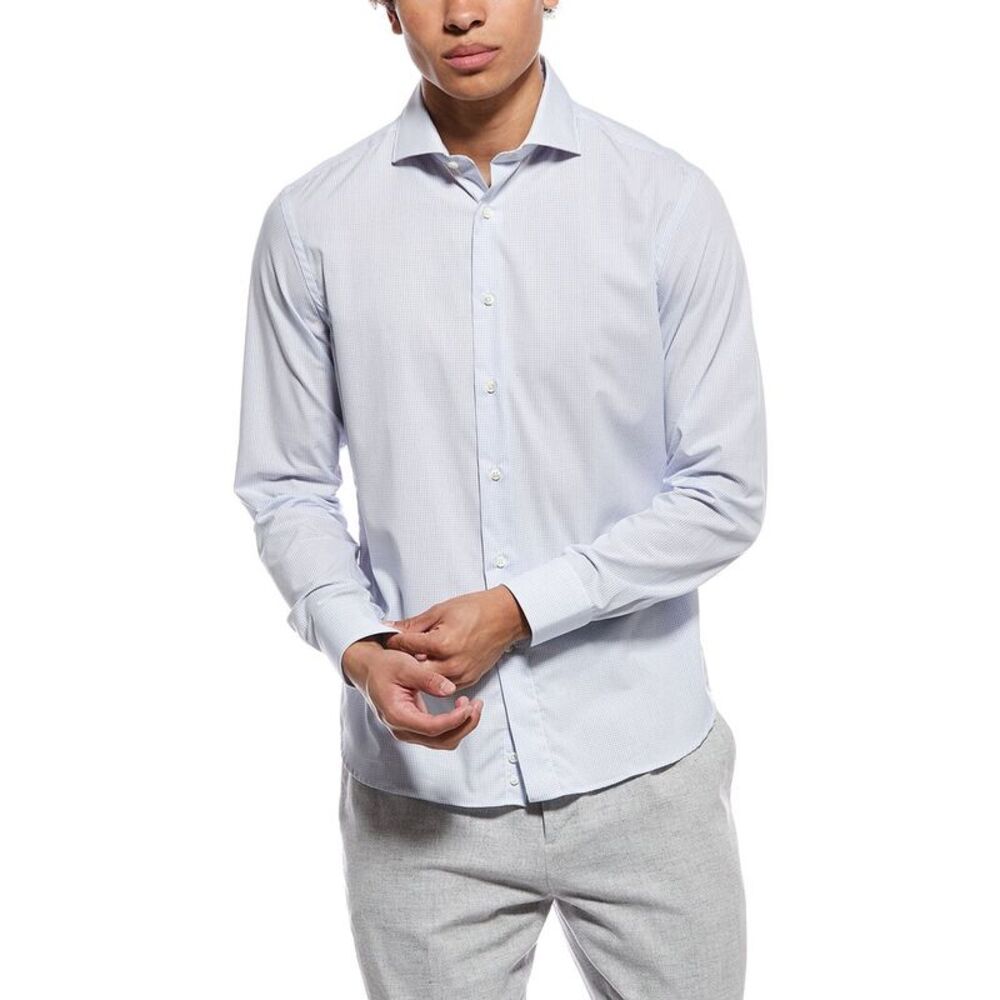 Canali Mens  Dress Shirt, Blue